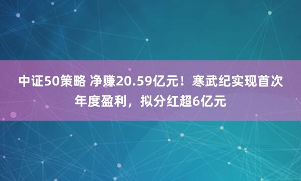 中证50策略 净赚20.59亿元！寒武纪实现首次年度盈利，拟分红超6亿元