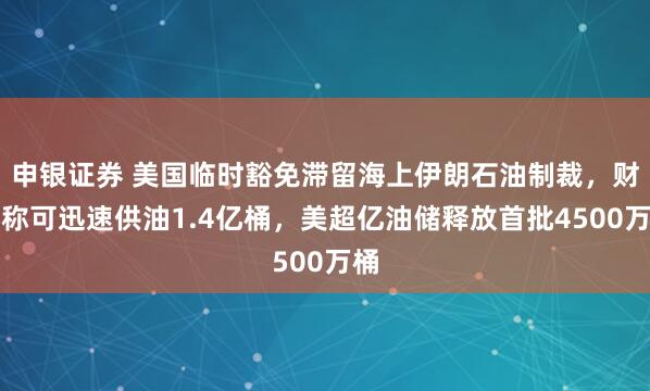 申银证券 美国临时豁免滞留海上伊朗石油制裁，财长称可迅速供油1.4亿桶，美超亿油储释放首批4500万桶